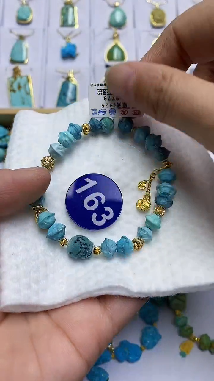 【闪购商品】绿松石手串银S925镶嵌163