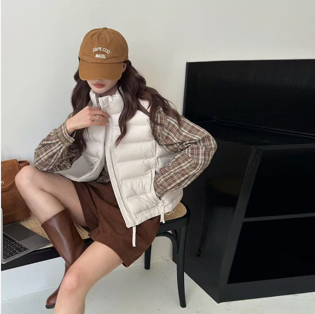 【现货+运险】冬季棉马甲女士短款立领修身坎肩外搭保暖韩版潮棉衣