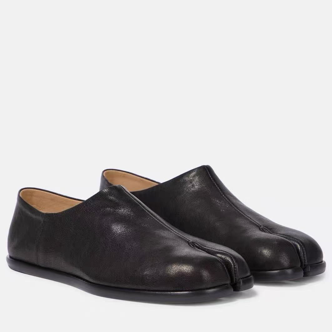 【真皮大底】马皮女士小皮鞋法式包头单鞋平底分趾鞋懒人猪蹄鞋女鞋