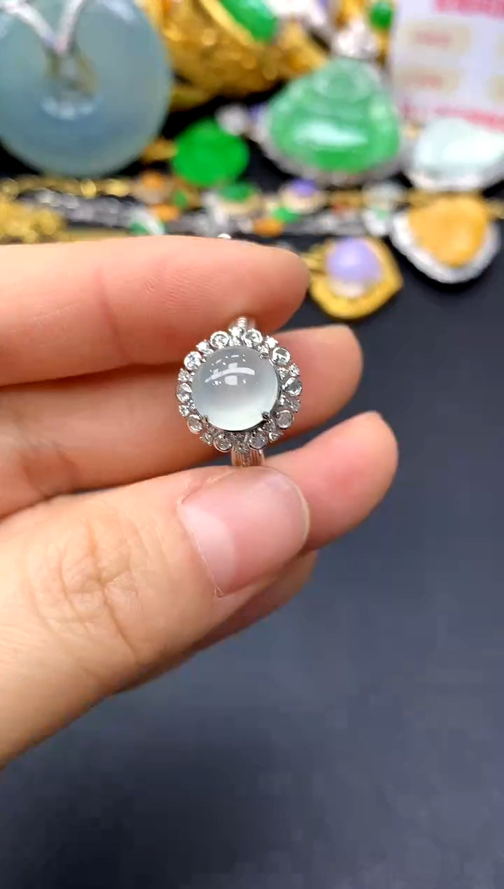 18K金镶嵌戒指翡翠235-中国好珍宝