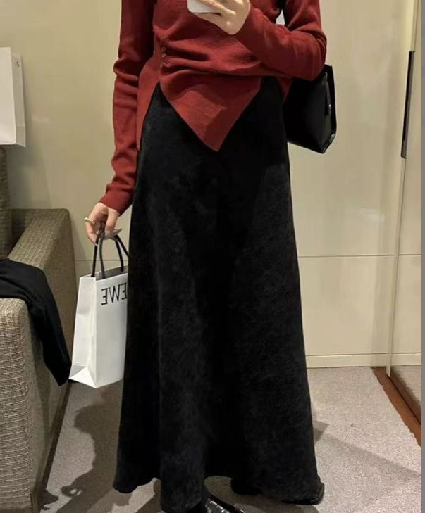 米满满-Sy（106#）法式气质包臀大裙摆半裙  kc