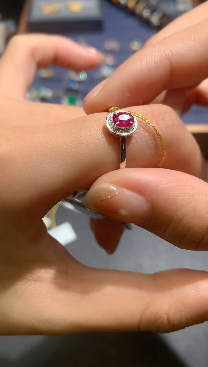 18K金镶嵌戒指红宝石戒指A472|2980
