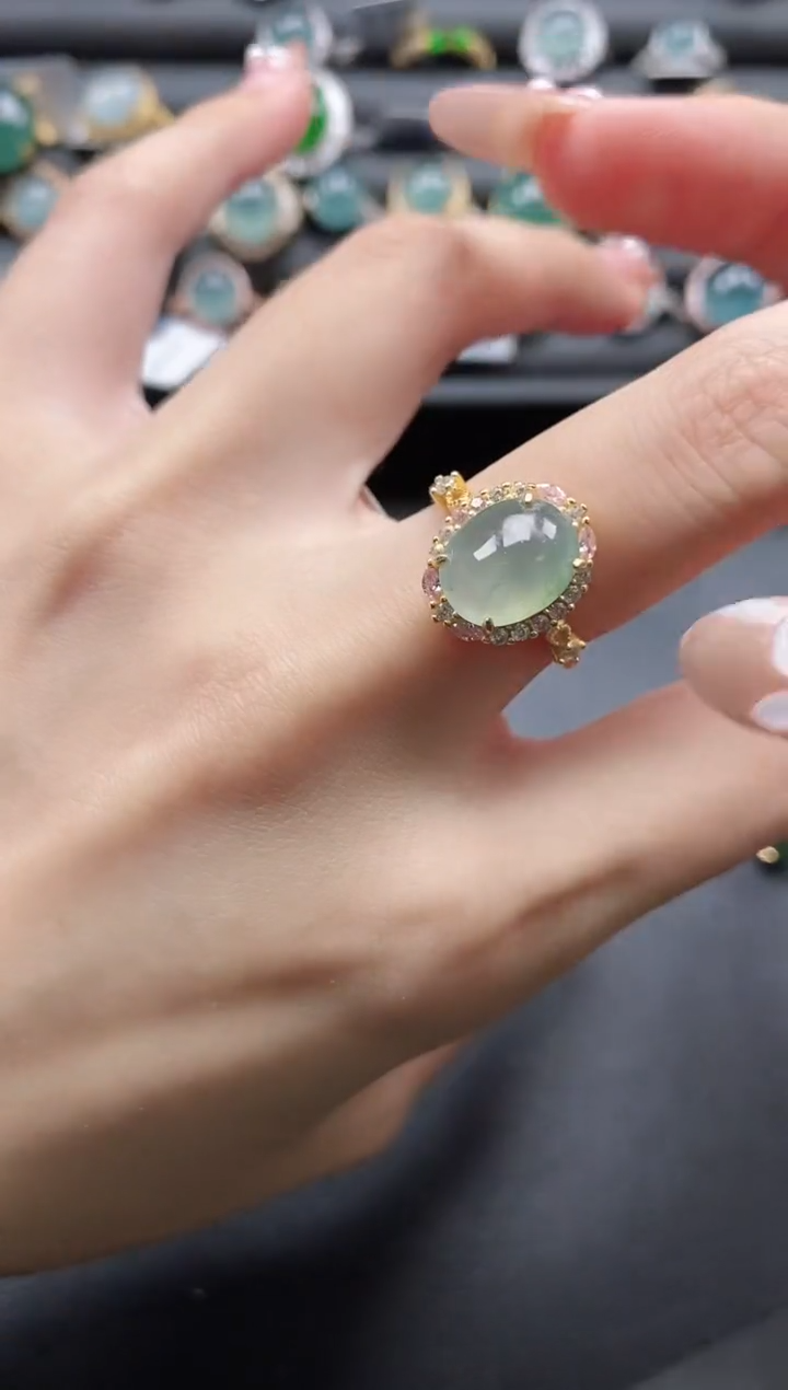 【闪购商品】翡翠戒指银S925镶嵌11111