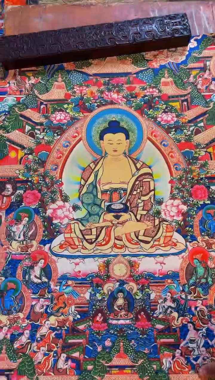 装裱画精品手绘唐卡链接--A147阿弥托佛