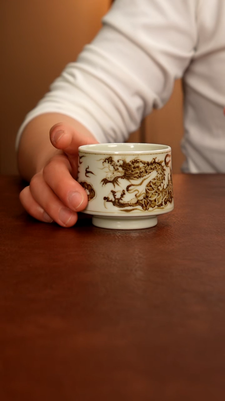 摆件陶景德镇瓷器，青花瓷手绘茶具~