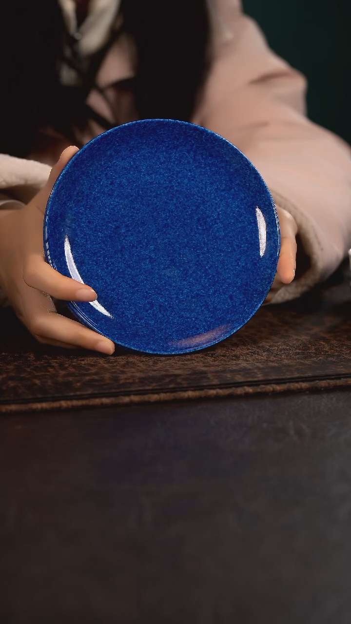 【闪购商品】杯初蓝舍洒蓝纯色厚底壶承