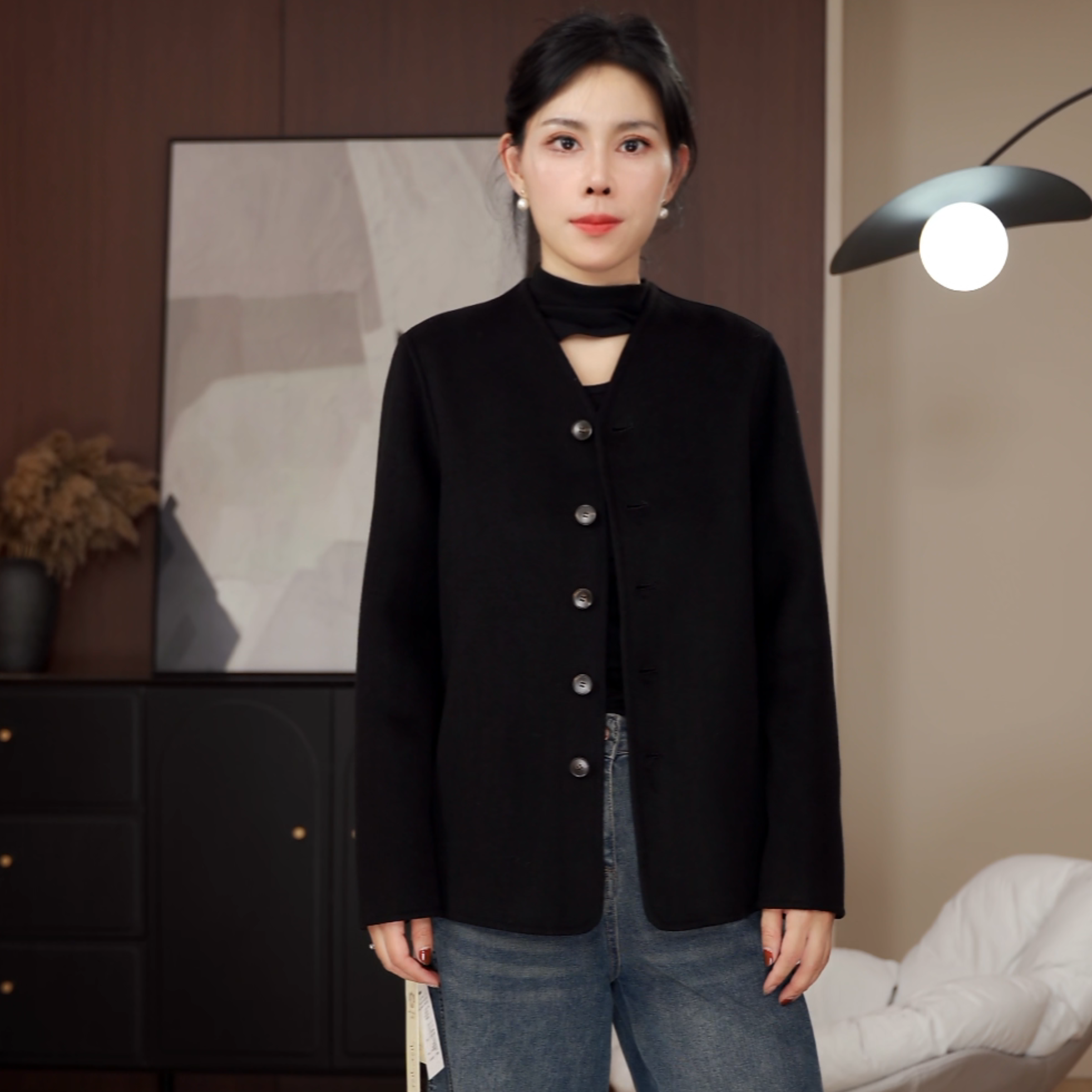 【100%羊毛大衣】629-秋冬款双面羊毛大衣时尚百搭休闲款短款