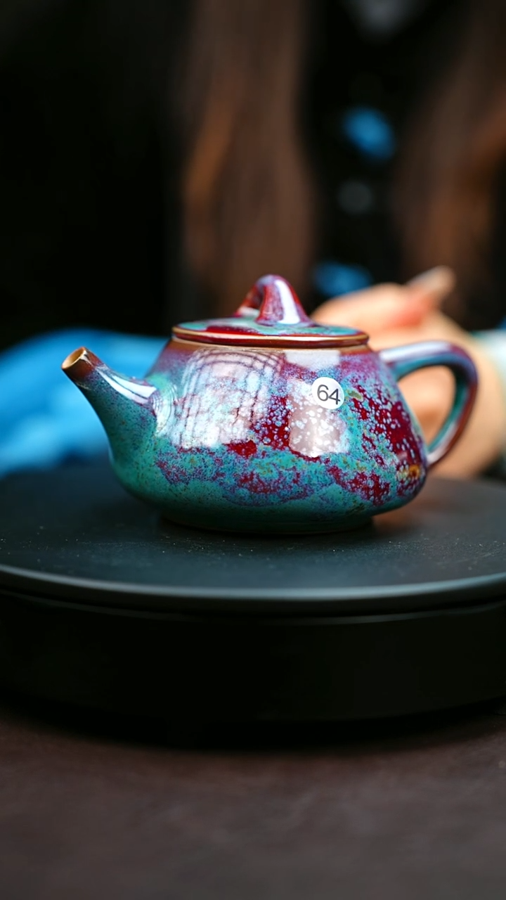 64#原矿钧瓷炉钧釉石瓢壶
