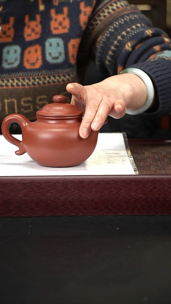 茶壶紫砂zq朱泥莲子