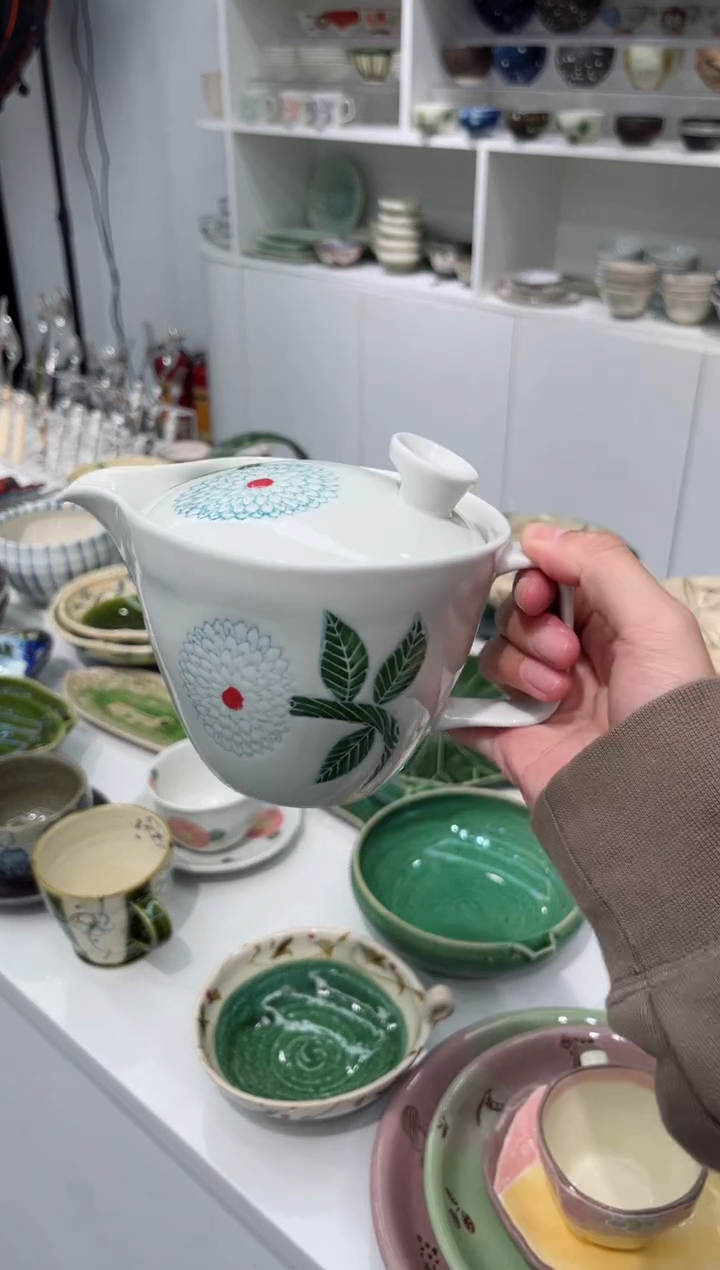 【闪购商品】瓷片福利大丽花茶壶410cc