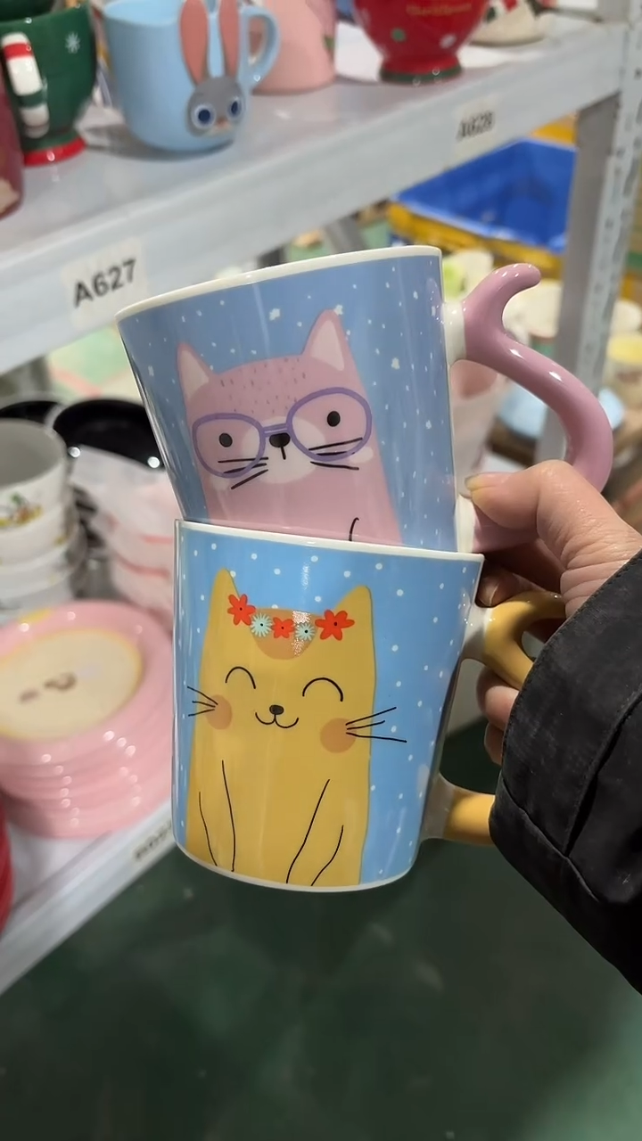 陶瓷手柄款家湖高温陶瓷杯 微瑕