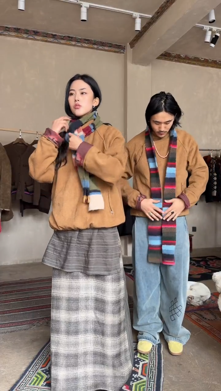 麂皮外套L 半身裙L