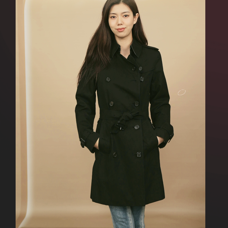 95新 BURBERRY/博柏利 风衣36码黑色/250805ZHZ6Z08
