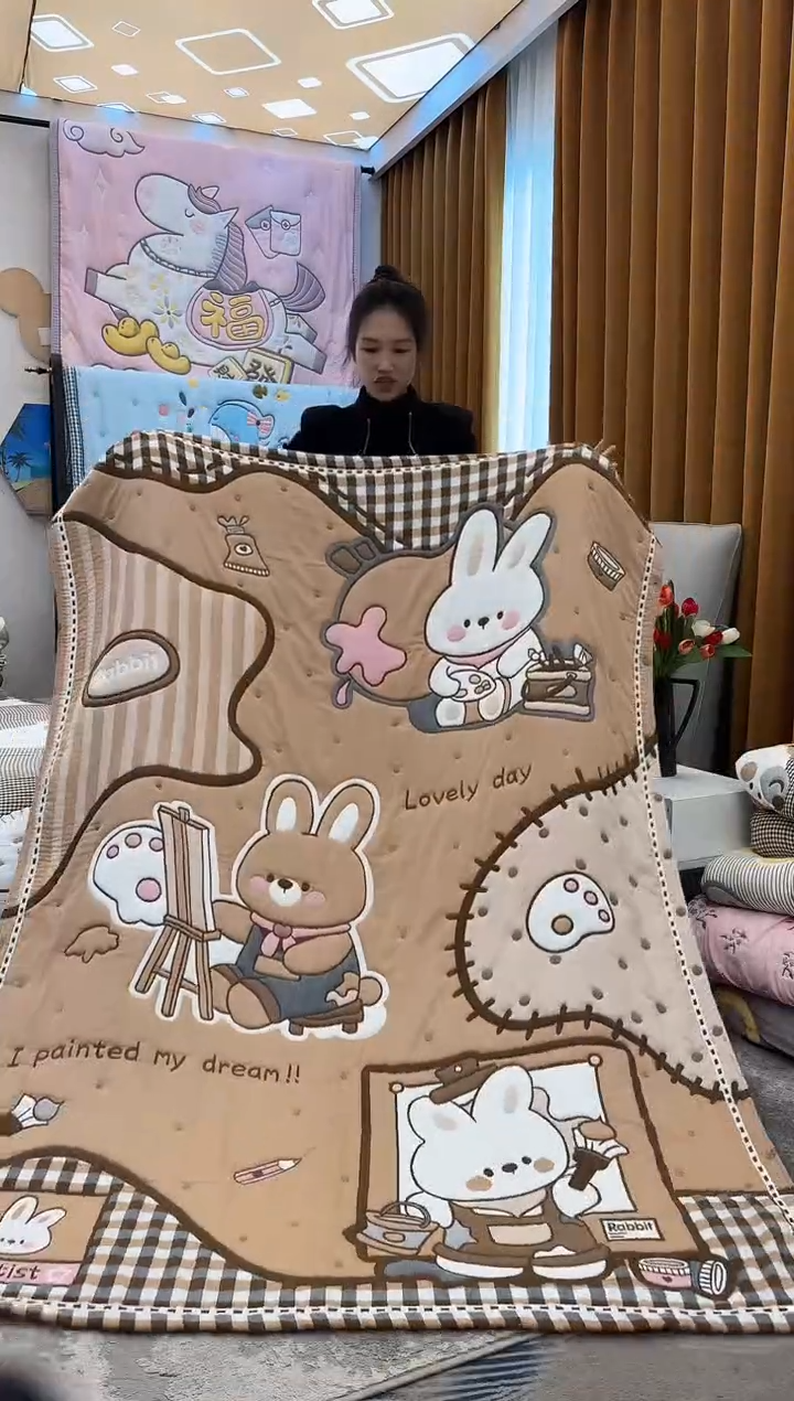 棉花绘画小兔-150x200