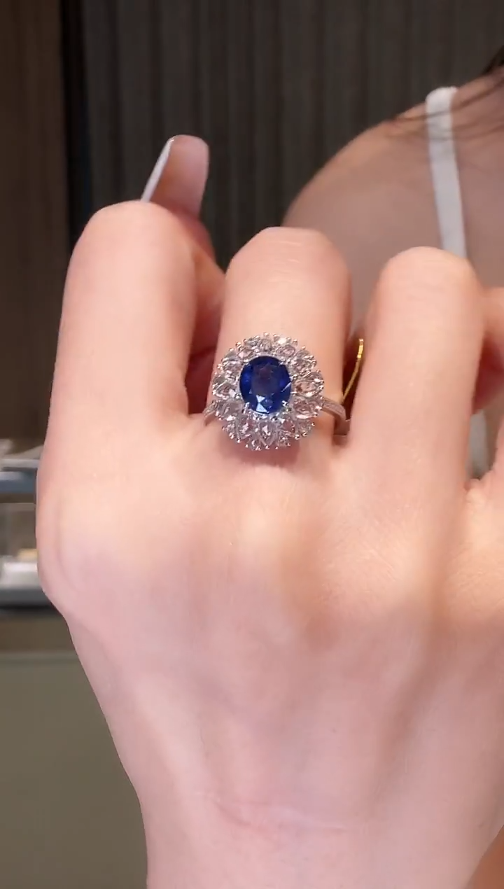 戒指蓝宝石铂Pt950镶嵌CE0811