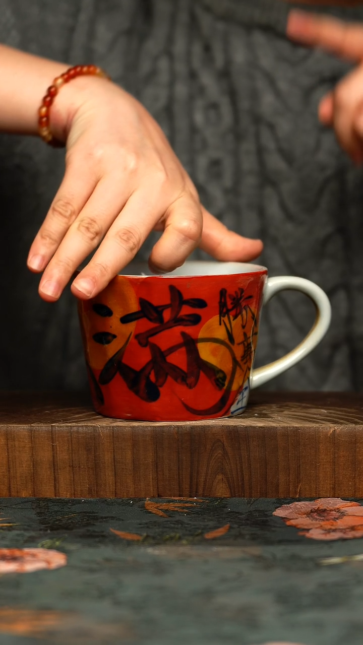 杯釉下彩手工手绘同款陶器