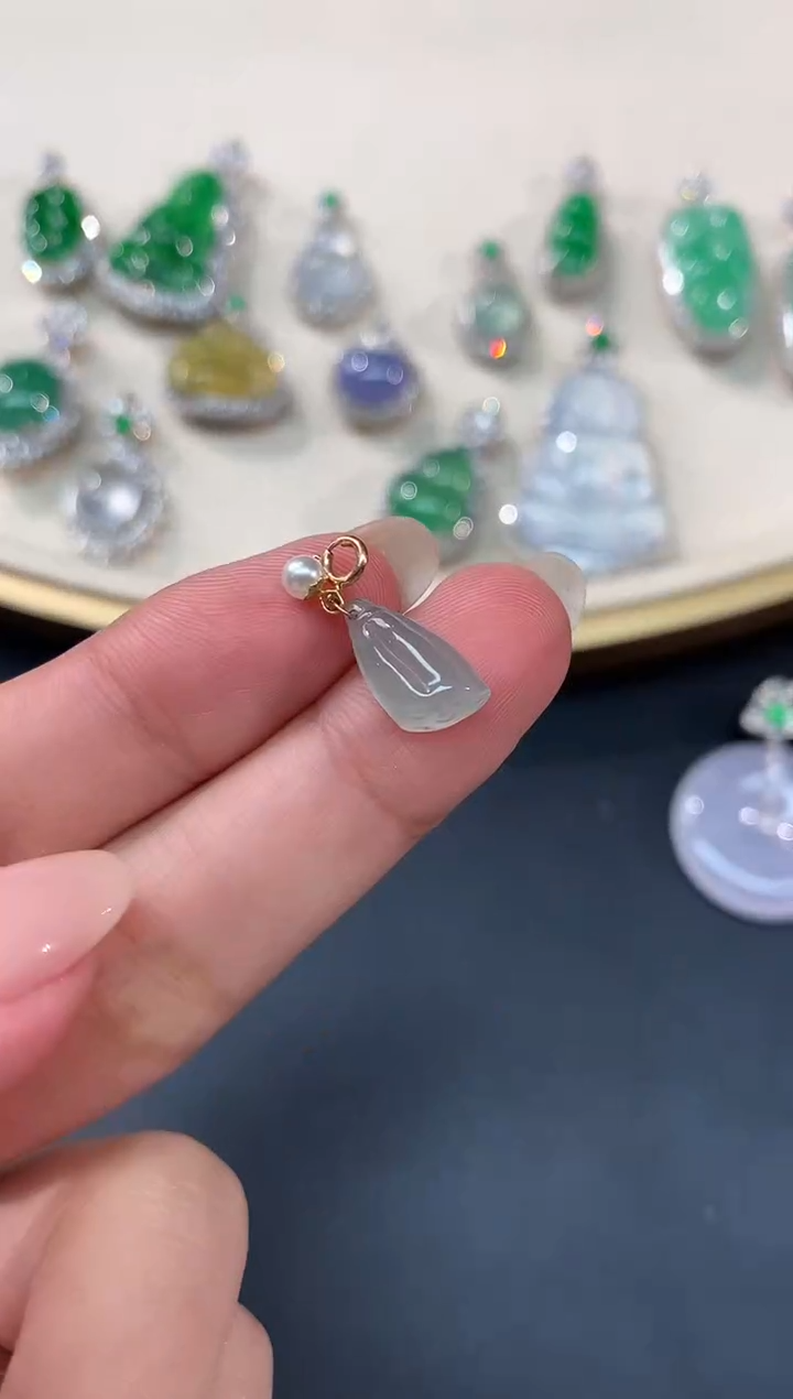 【闪购商品】翡翠吊坠(不含链)18K金镶嵌A524|499