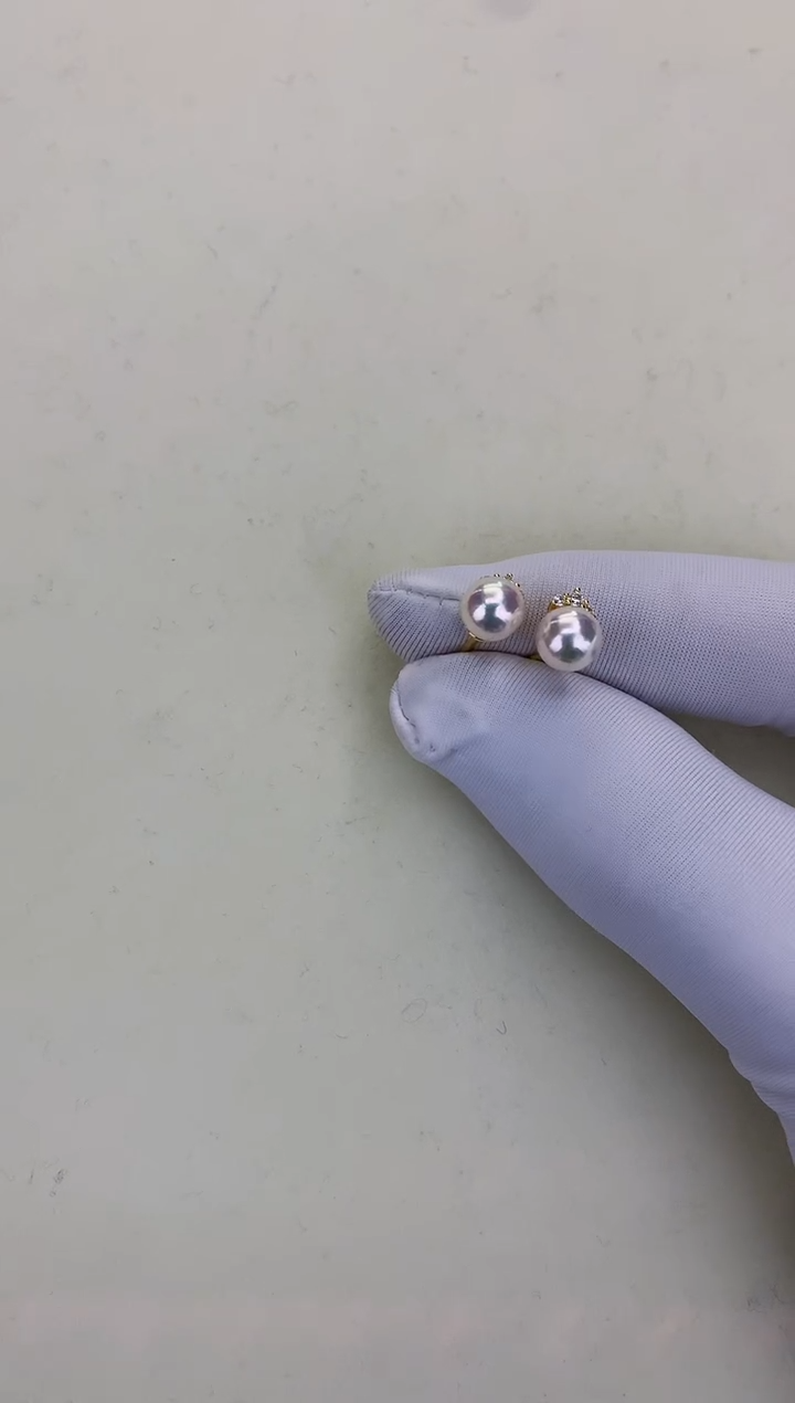 银S925镶嵌DA海水珍珠 GD097 耳钉 7