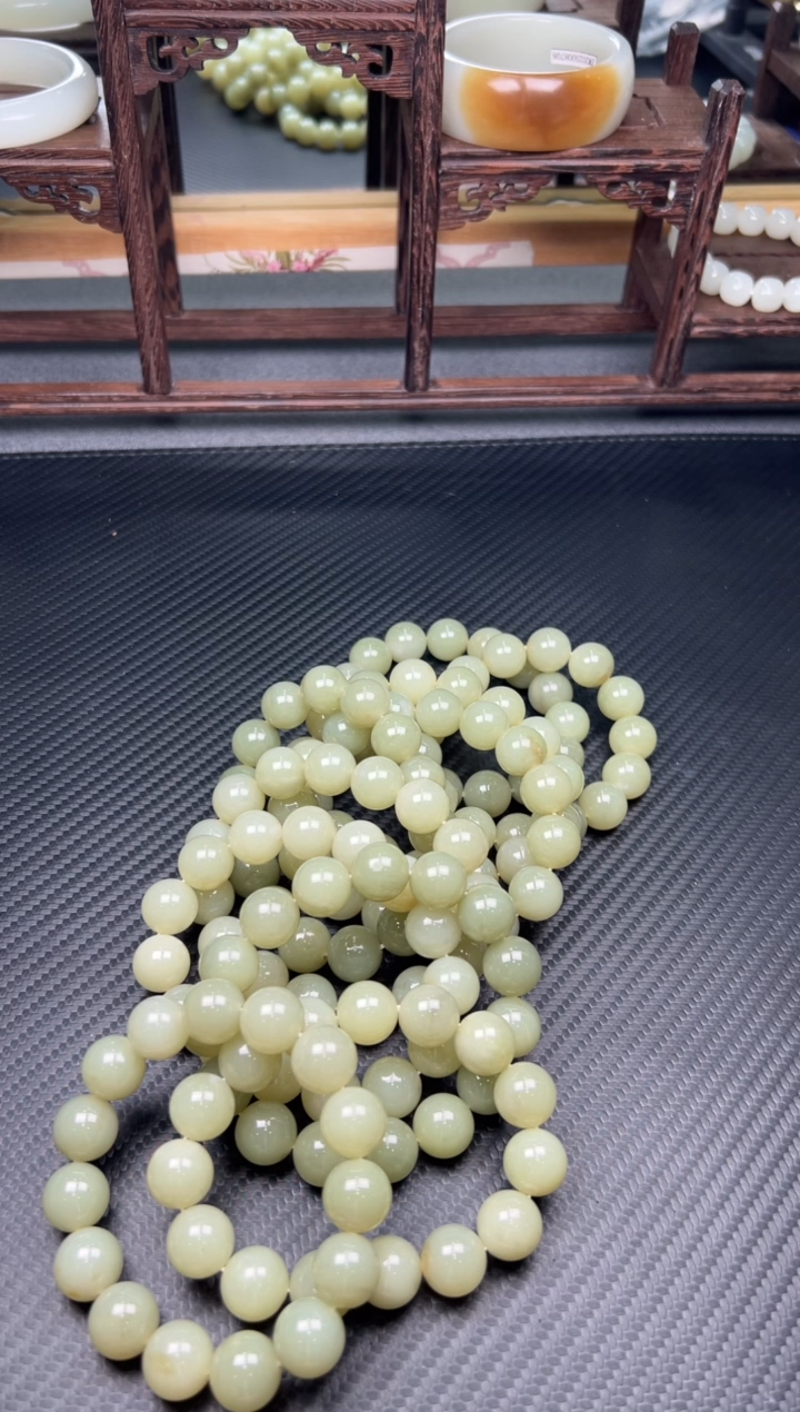 未镶嵌手串和田玉若羌微色差卡14多样性发货拍一发一（脏）