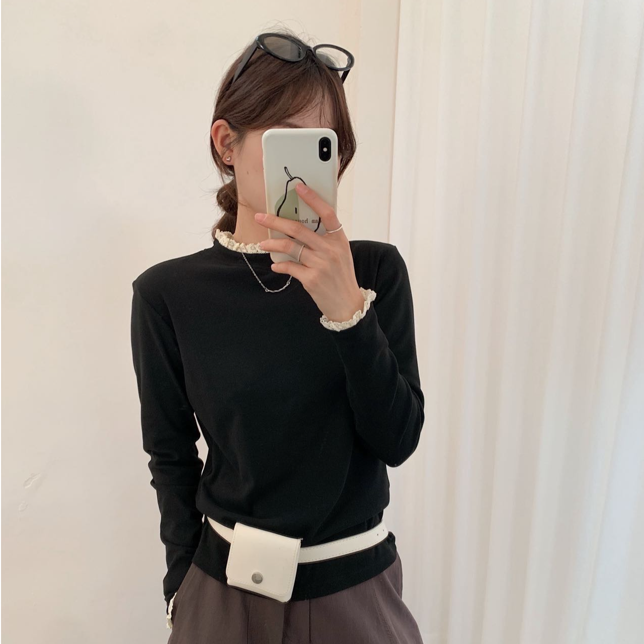 德绒保暖蕾丝高弹亲肤打底衫