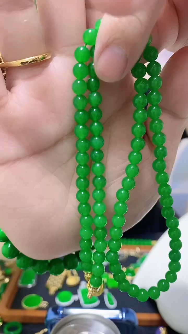 翡翠14K金镶嵌项链翡翠项链