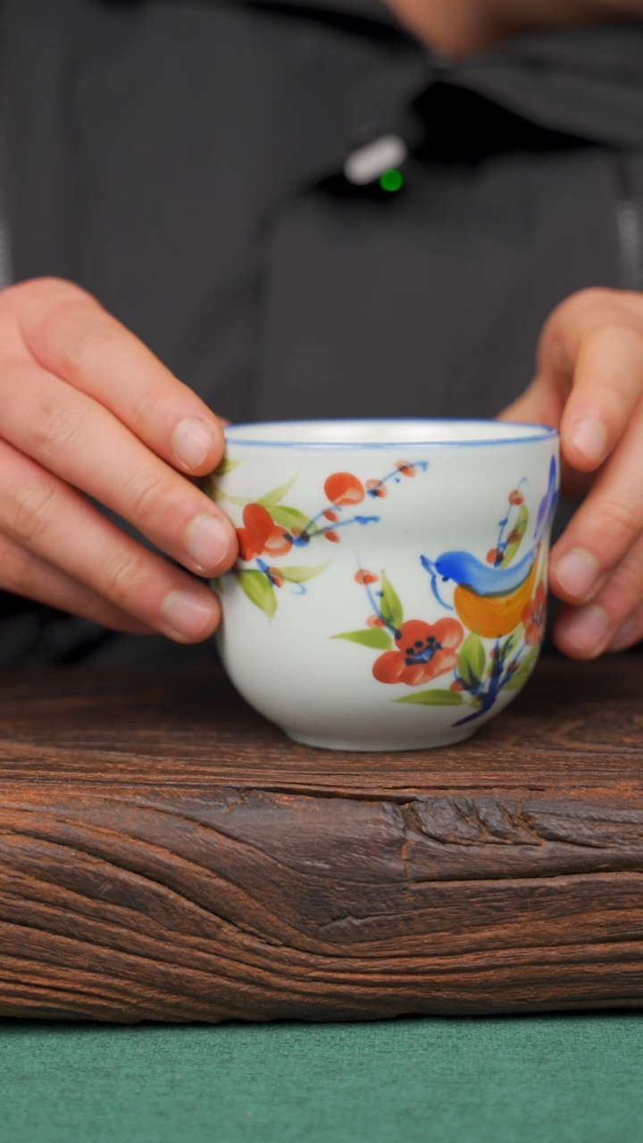 【闪购商品】瓷片85景德镇杯釉下手工手绘瓷器