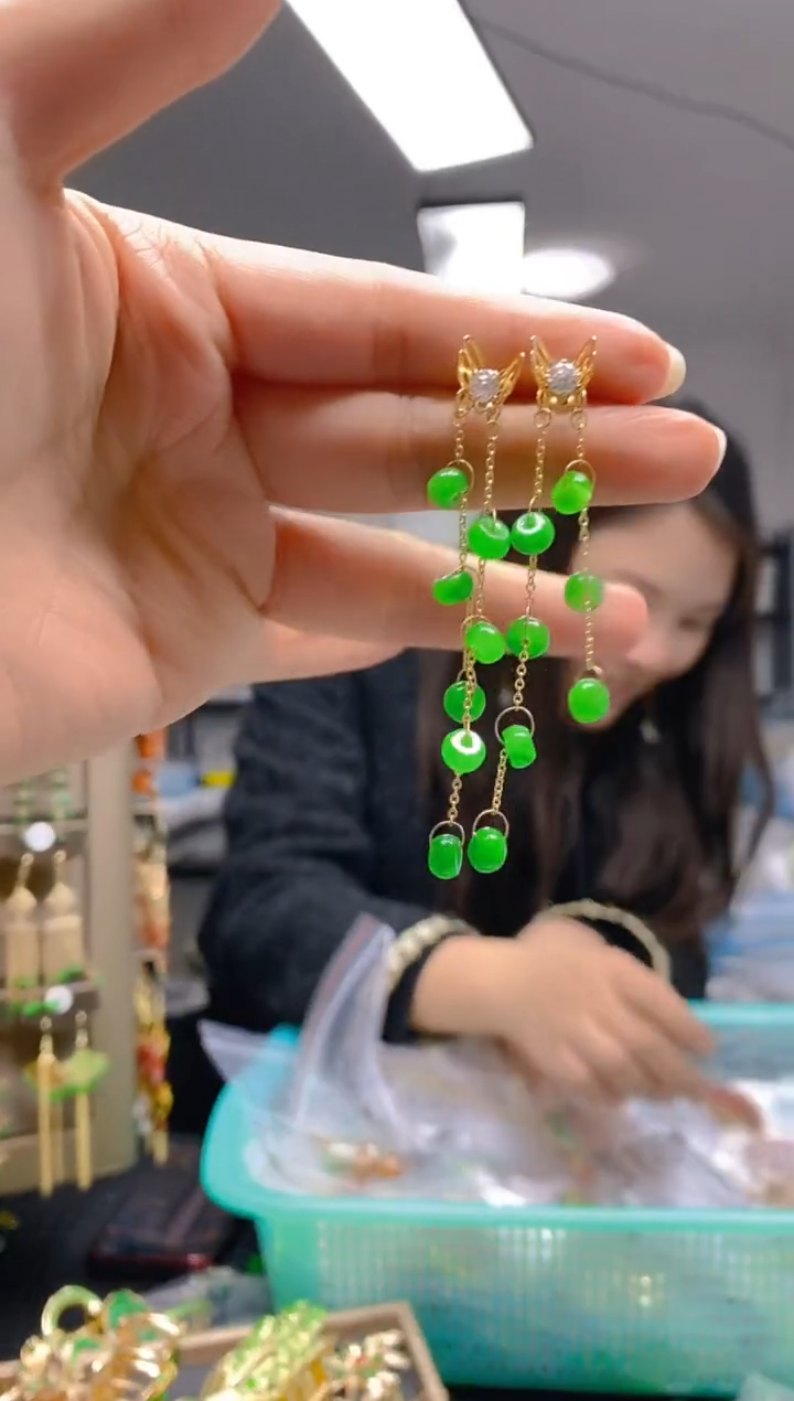 【闪购商品】翡翠耳饰合金0553翡翠耳钉