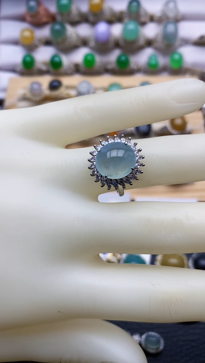 【闪购商品】翡翠戒指银S925镶嵌/0008