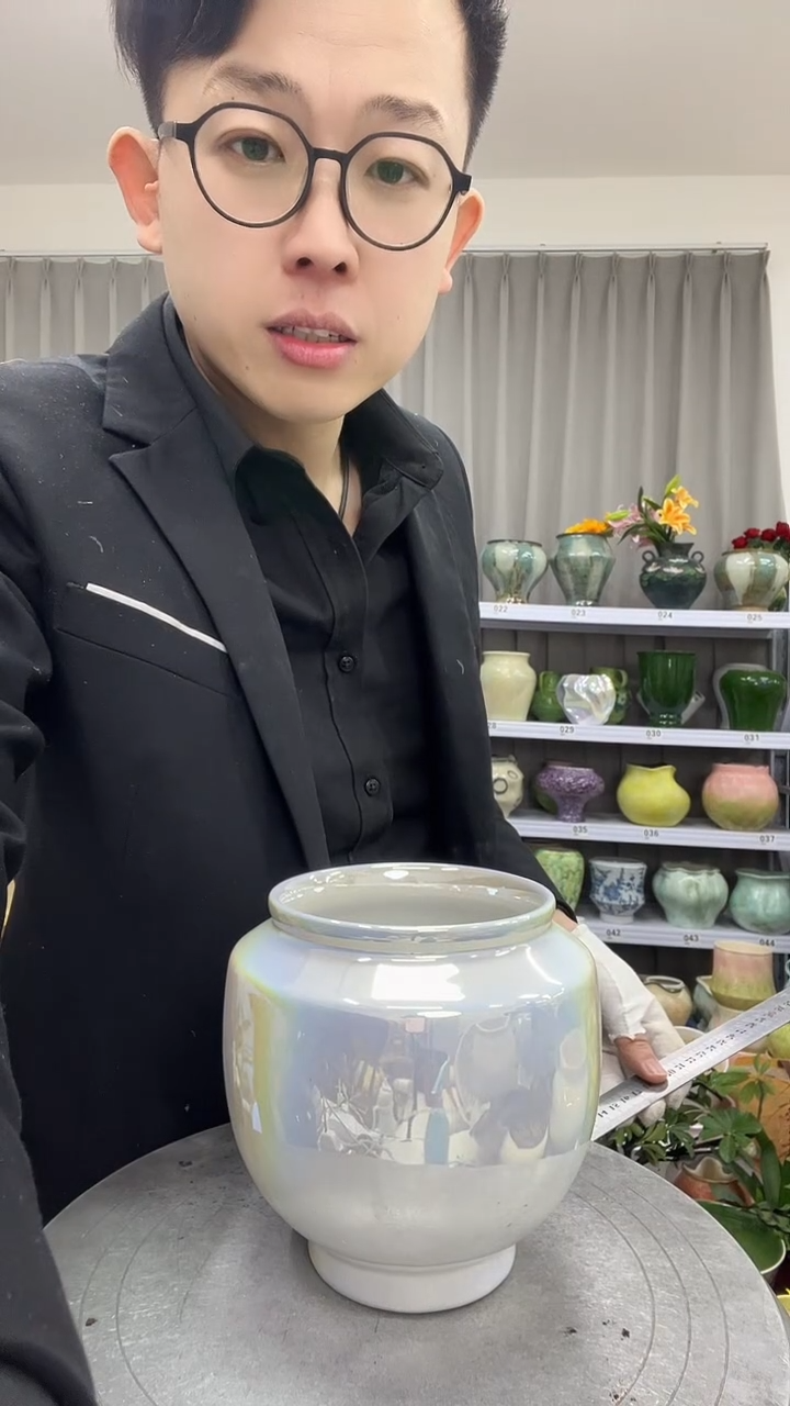 12.4陶瓷花盆直播链接高.  15    口11