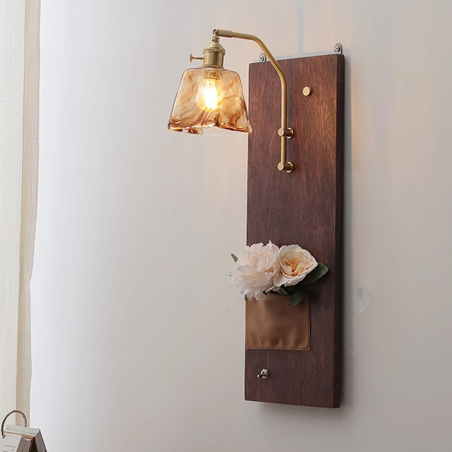 中古侘寂黄铜壁灯美式复古禅意壁灯中式3㎡-5㎡简约木艺古风复古