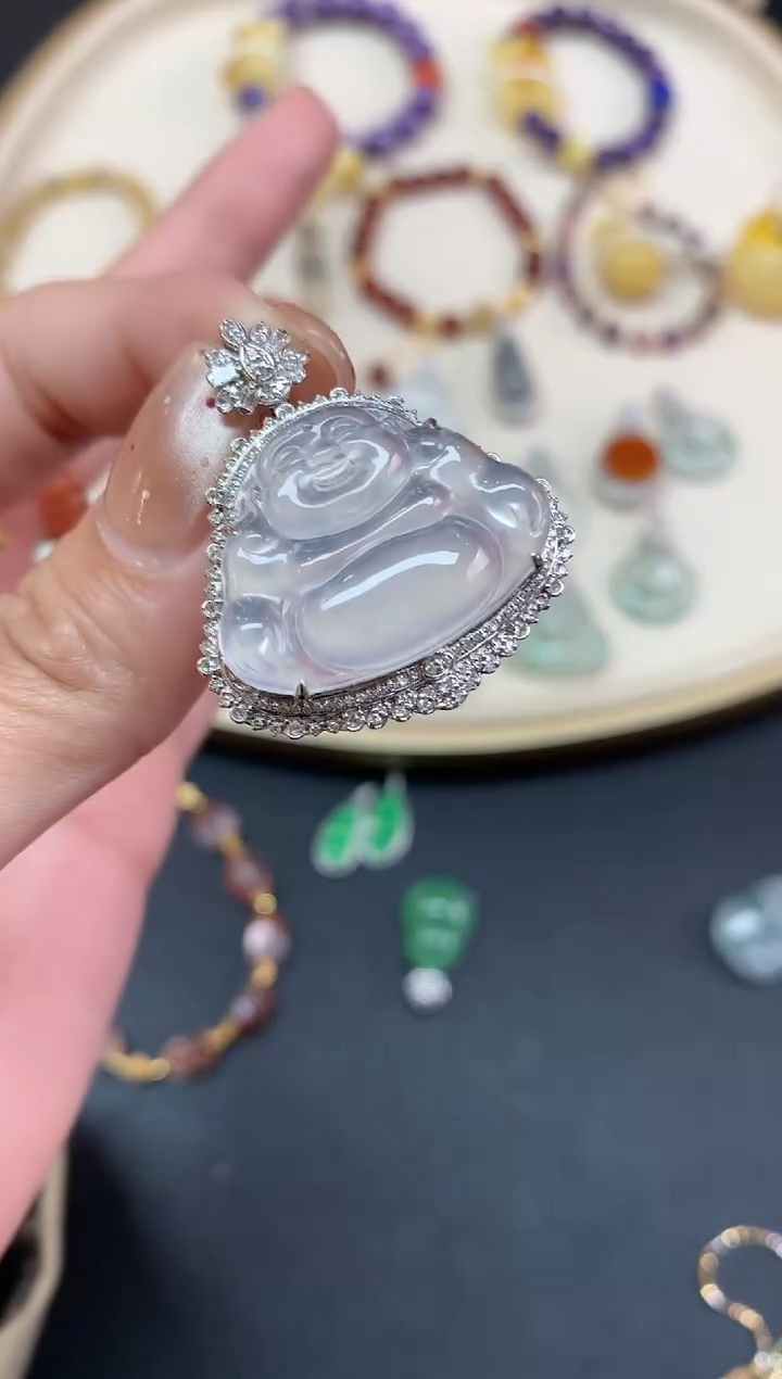 【闪购商品】翡翠吊坠(不含链)18K金镶嵌吊坠A472|16800