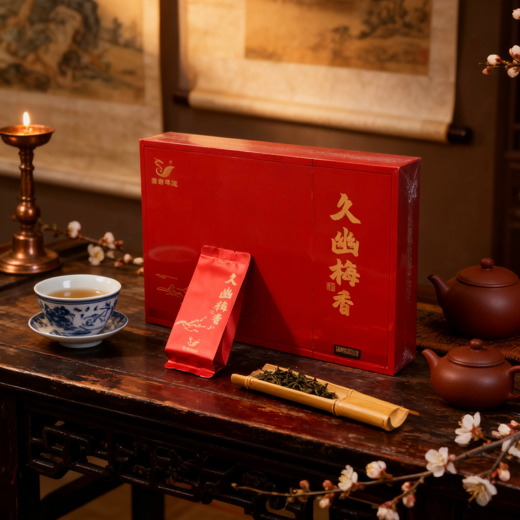 武夷山岩茶梅占乌龙茶大红袍茶叶高档礼盒滋味饱满适合过节送礼