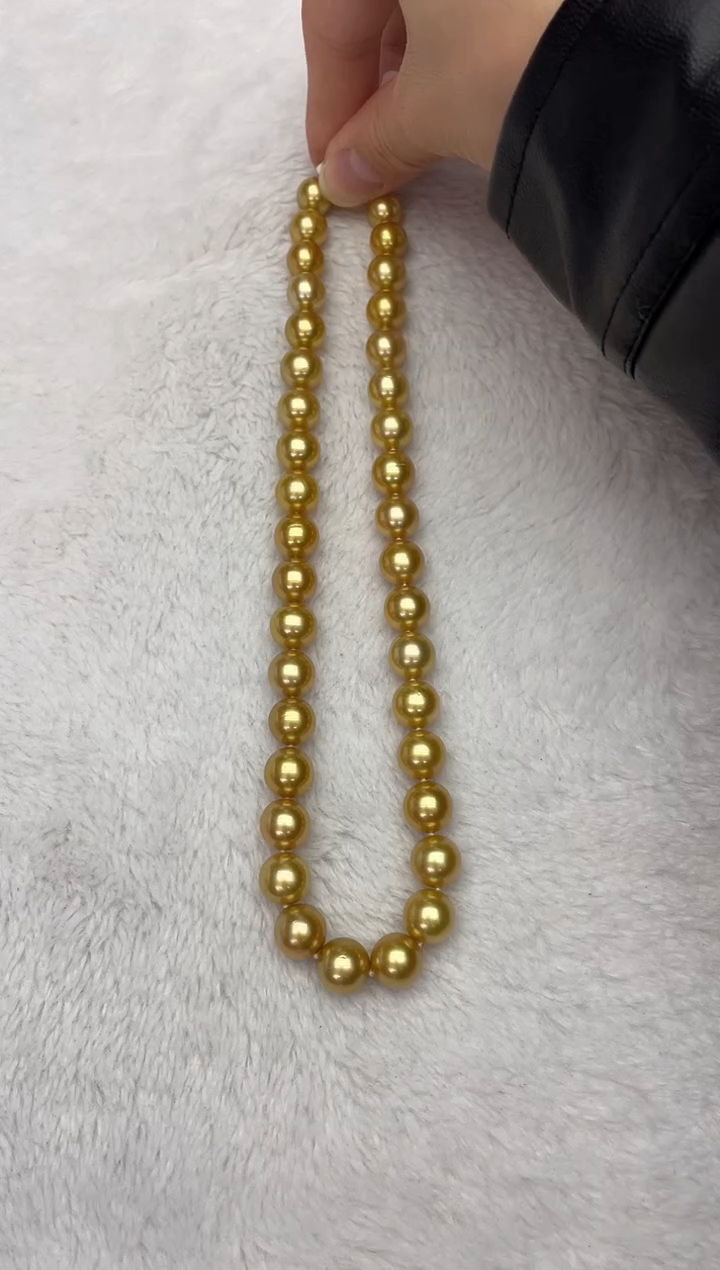 【闪购商品】海水珍珠颈饰未镶嵌南洋金珠10-12mm（多样性发一）