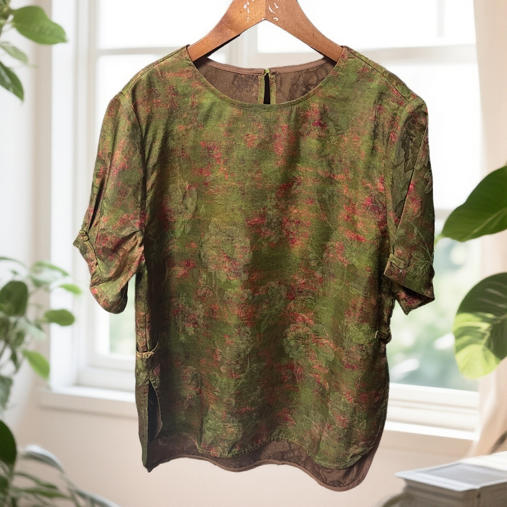 1052【小吴专属】新款高定设计时尚百搭新中式提花减龄上衣