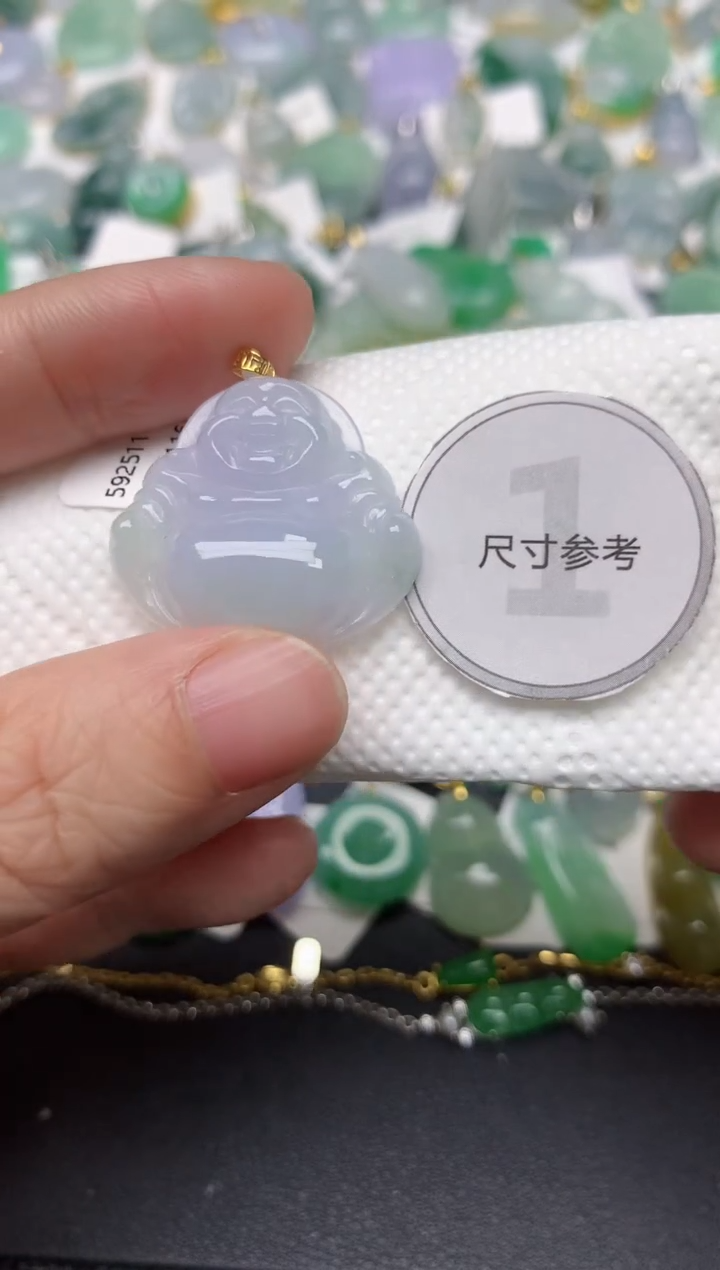 颈饰18K金镶嵌翡翠天然缅甸A货翡翠