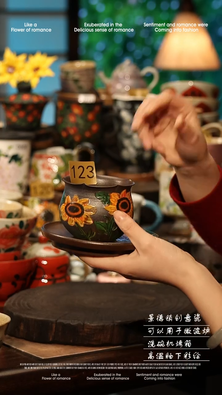 陶瓷景德镇高温釉下彩手工手绘款式