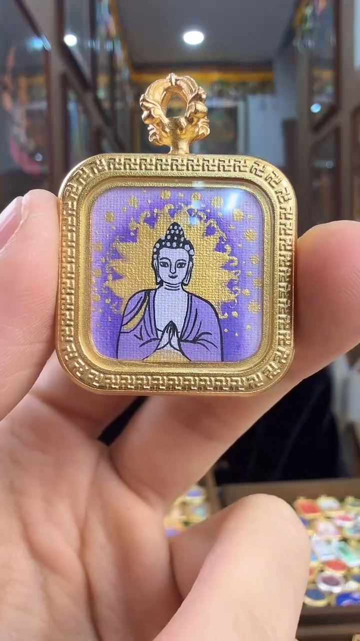 吊坠阿弥陀佛-纯手绘唐卡