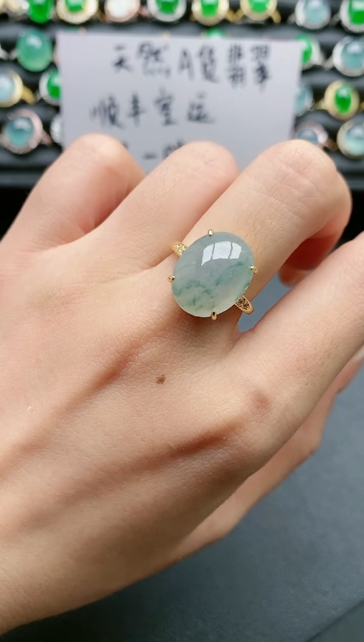 【闪购商品】翡翠戒指银S925镶嵌111111