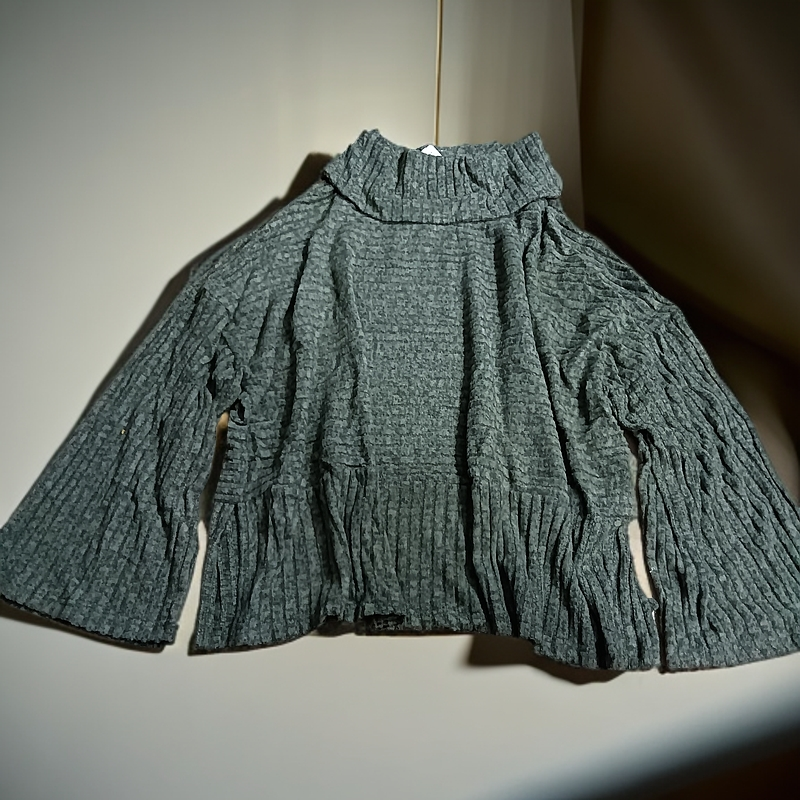 9325花绿色坑条外贸小衫