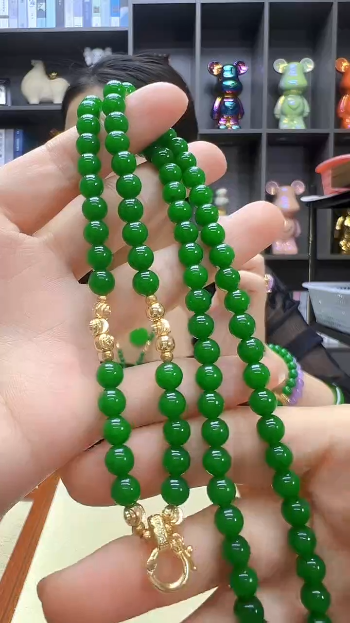 翡翠14K金镶嵌颈饰丹丹diy劲饰