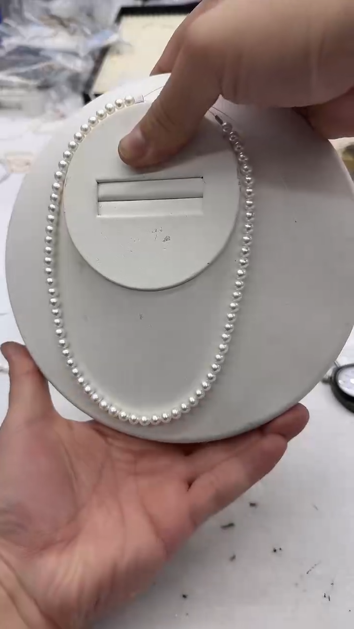 项链银S925镶嵌淡水珍珠6mm 毕业款