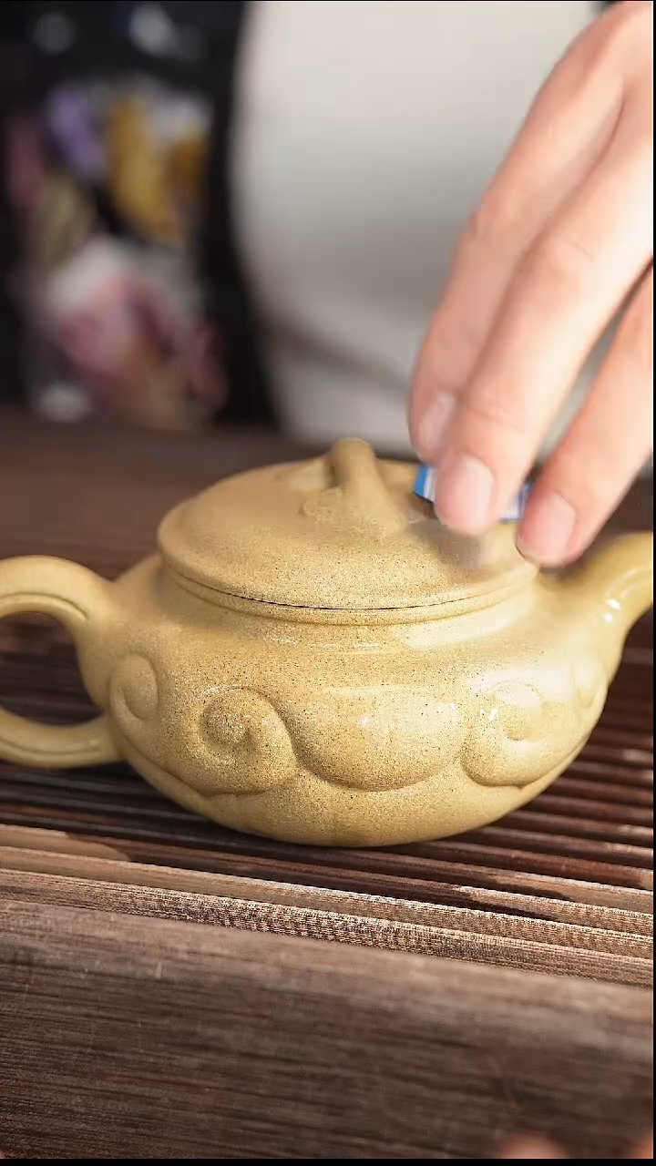 茶壶紫砂【口线补】如意仿古 本绿 半手工 260cc