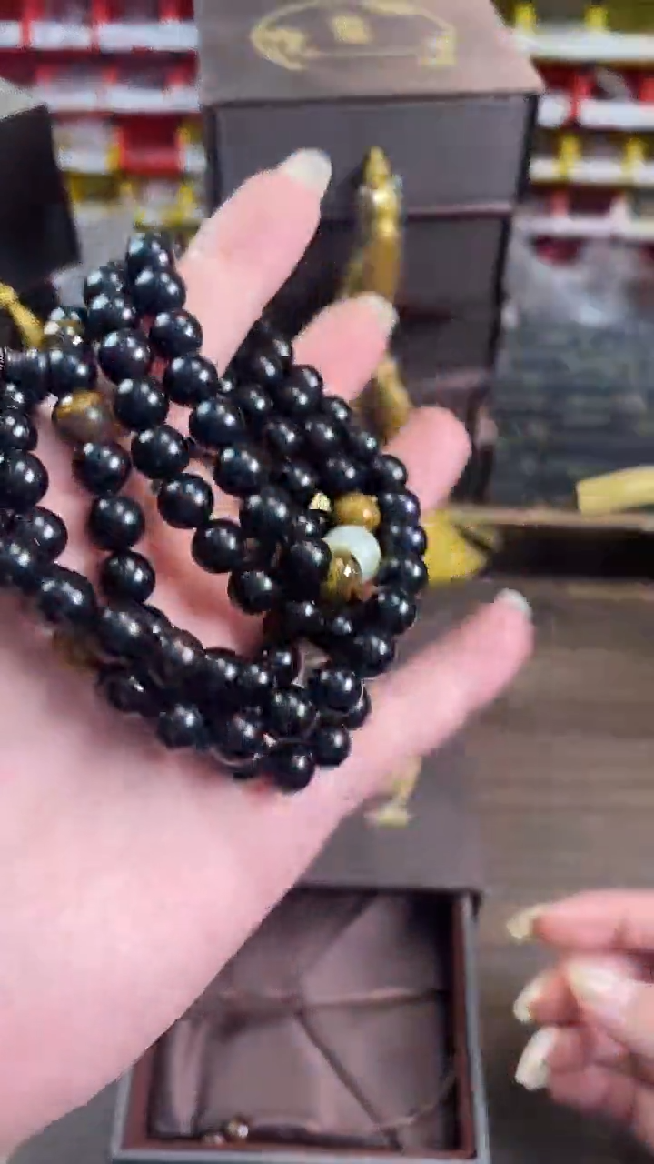 卢氏黑黄檀（大叶紫檀）无事牌生肖手串