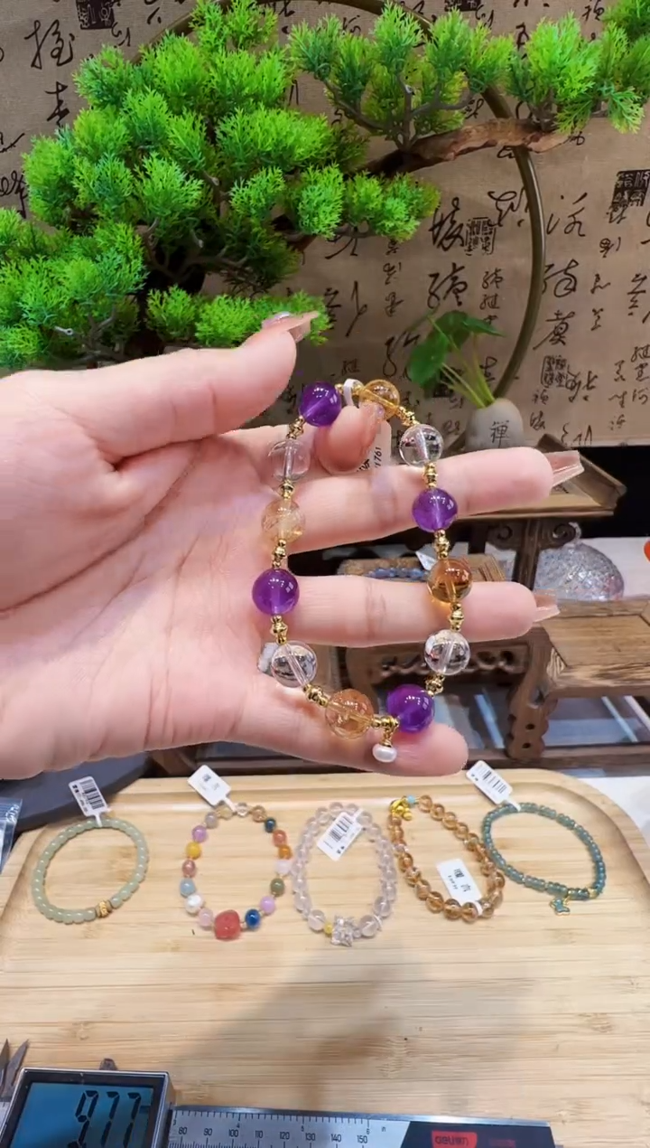 水晶手串未镶嵌手饰@@