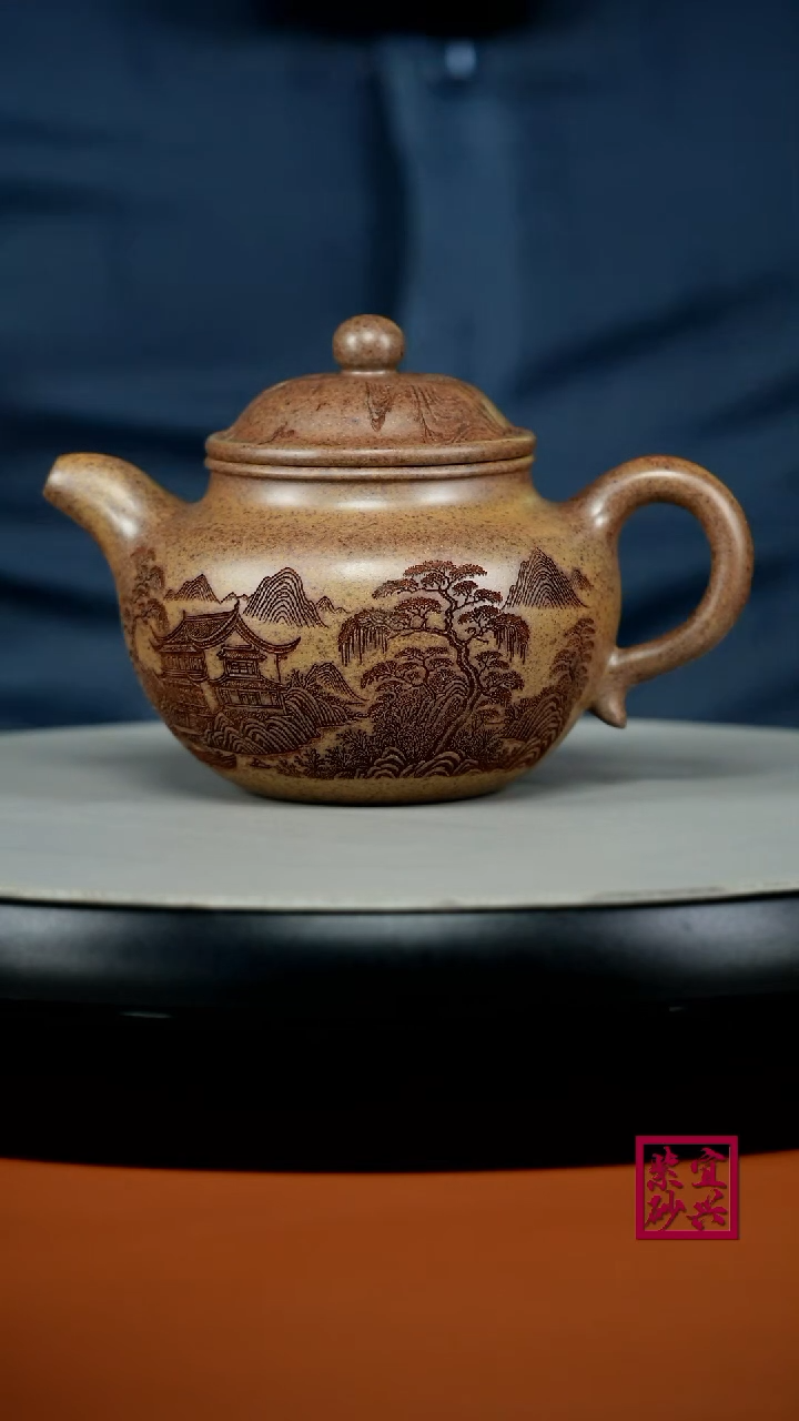 茶壶紫砂顾建华沉香胭脂段烟雨入江南莲子200CC