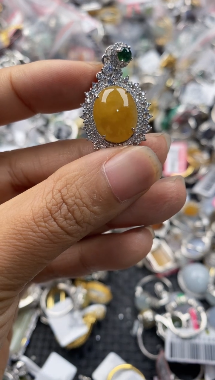 银S925镶嵌戒指翡翠2222----7