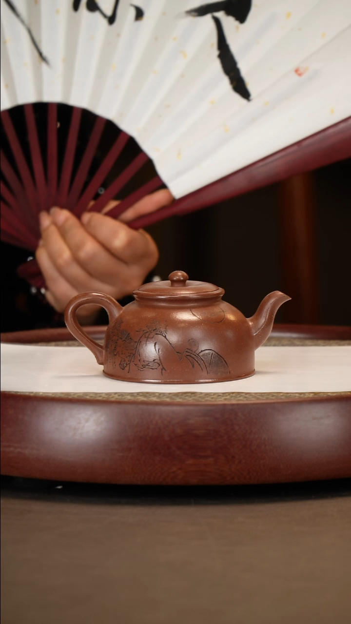 【闪购商品】紫砂茶壶【李铭】手磨料怀古   200CC