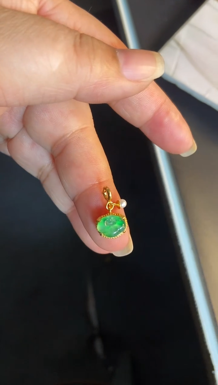 吊坠(不含链)银S925镶嵌翡翠1