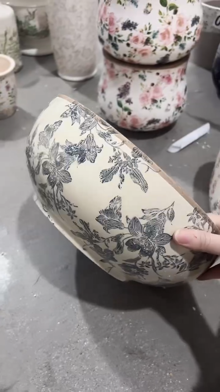 【闪购商品】陶瓷花盆高12cm内口28cm