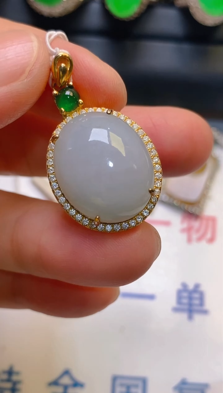 【闪购商品】翡翠耳饰银S925镶嵌天然A货翡翠1